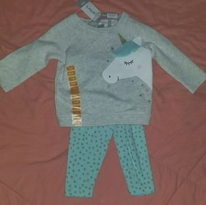 Carter's long sleeve unicorn outfit